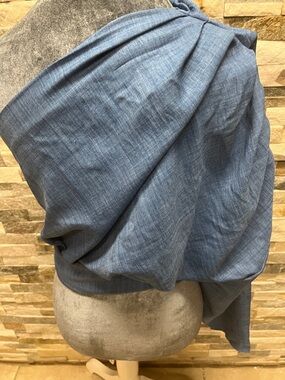 SHEIN Blue One-Shoulder Draped Blouse